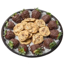 Chocolate-Covered Strawberries and Mini Chocolate Chip Cookies