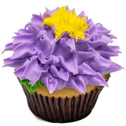 Jumbo Vanilla Purple Flower Cupcake