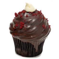 Red Velvet Chocolate Dipped Cupcakes
